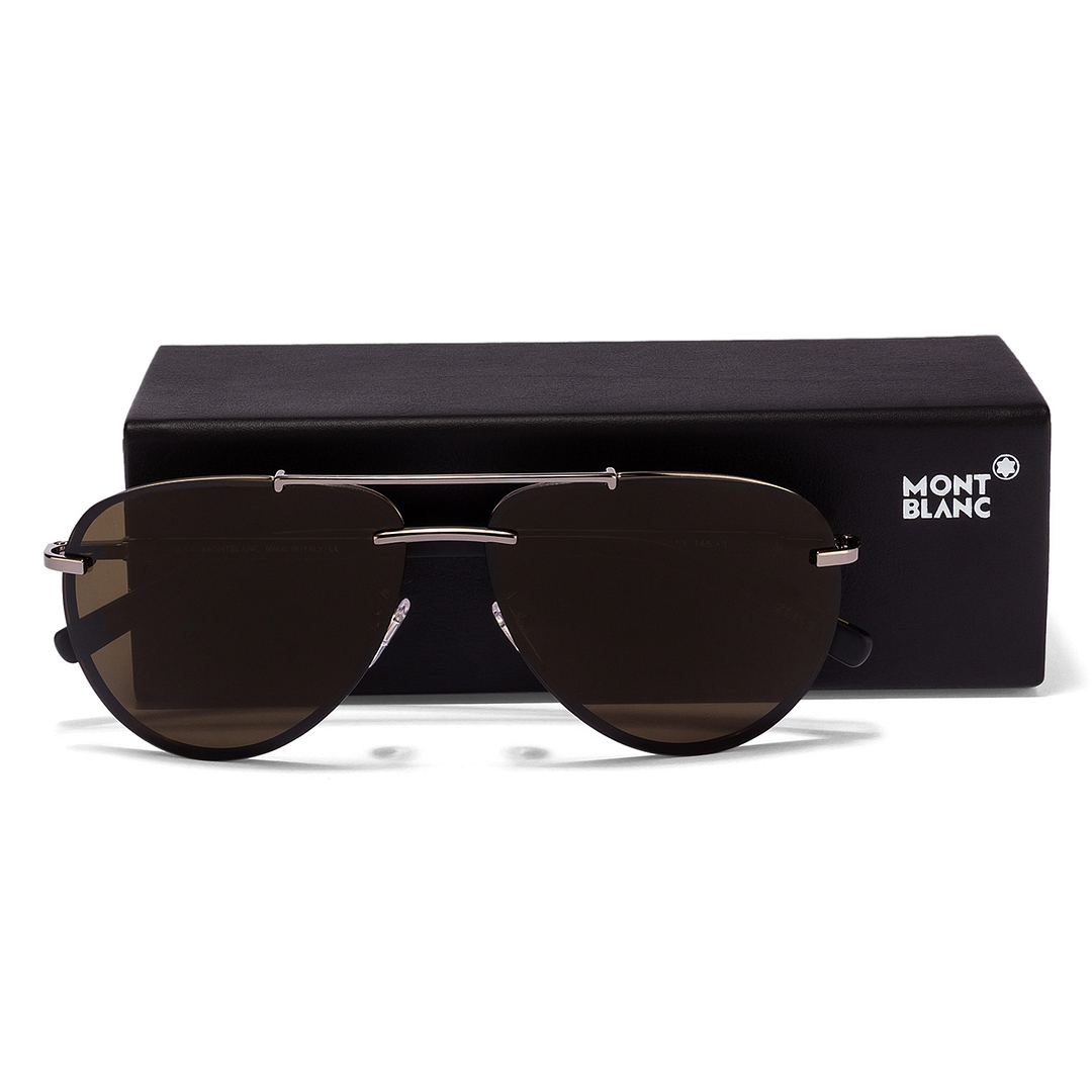 Mont Blanc Mid Gunmetal Full Rim Aviator right side