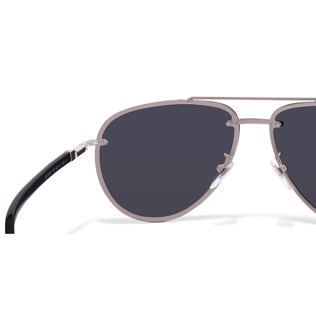 Buy Mont Blanc MB596S Large Size:62 Silver Black Grey 16A Unisex