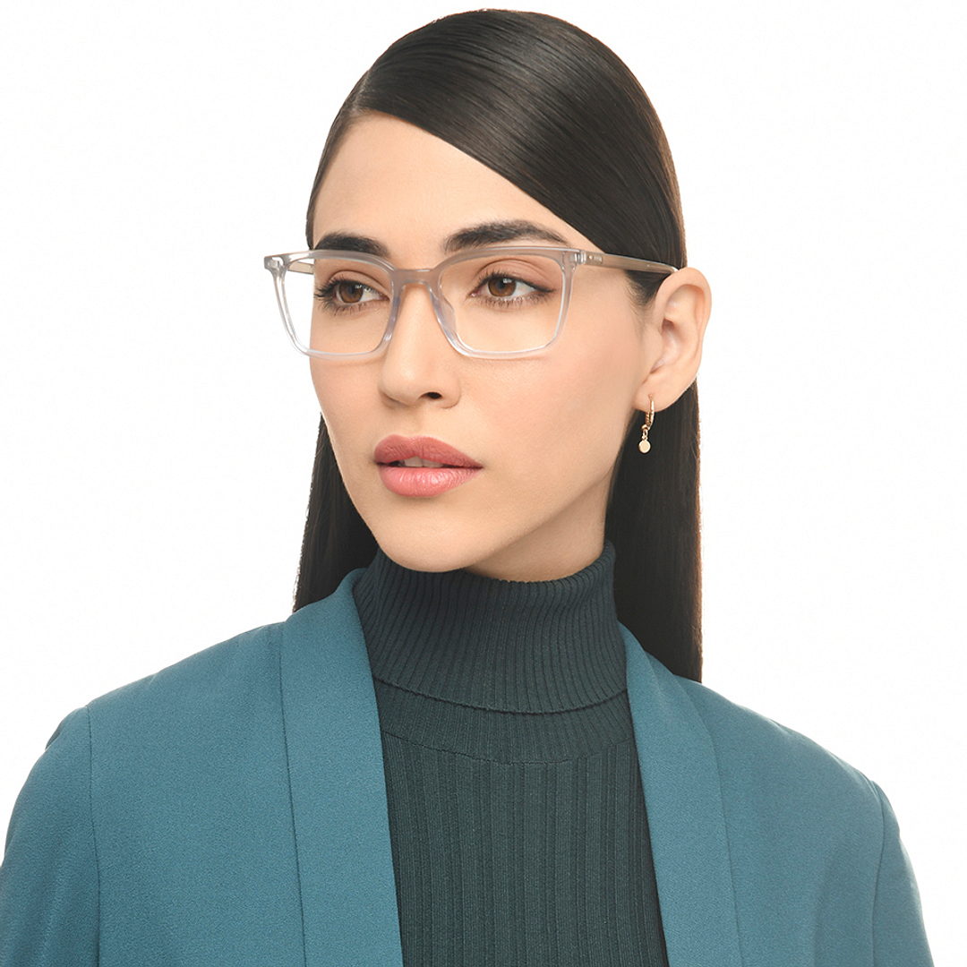 Fossil Gray Transparent Full Rim Square right side