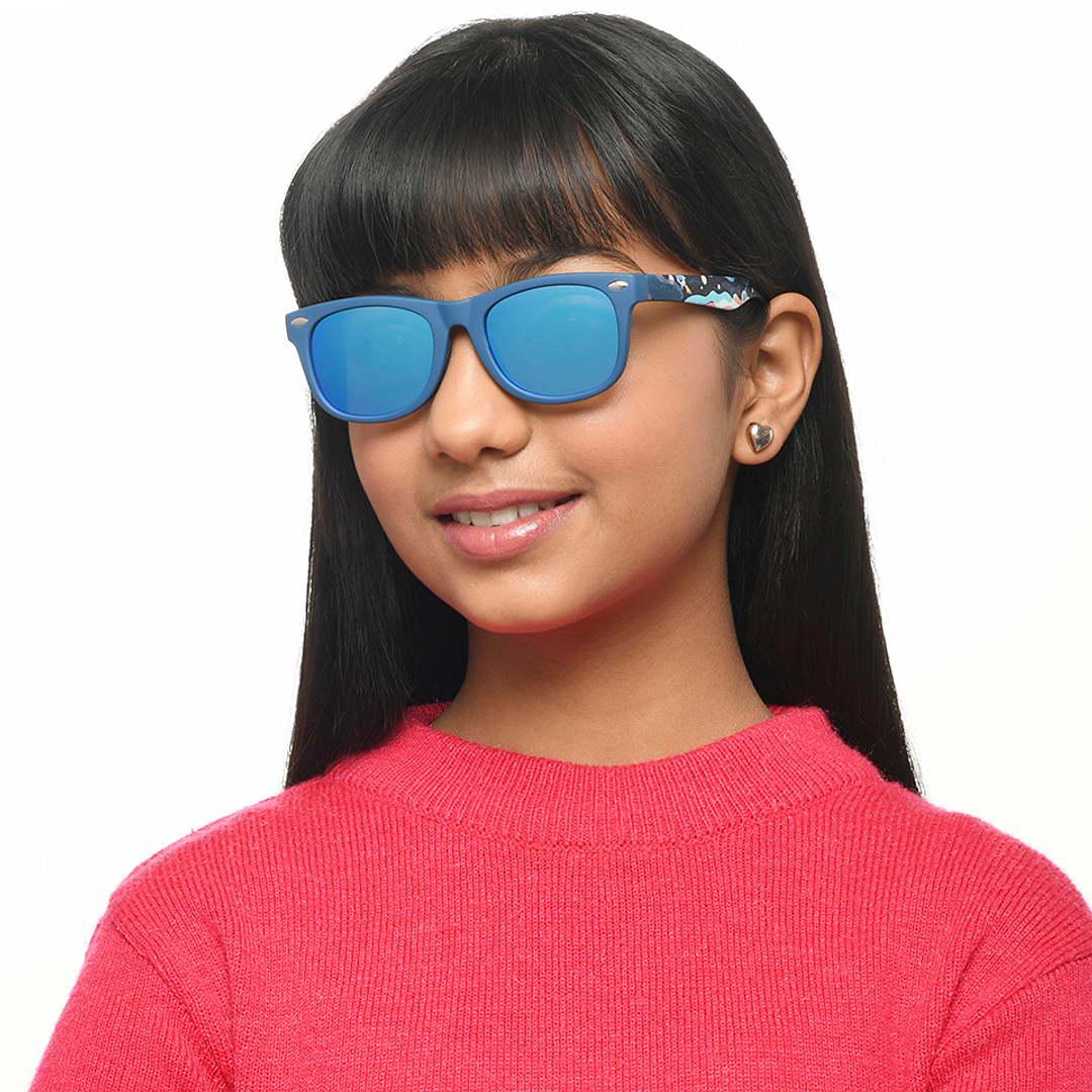 Hooper Sky Blue Full Rim Square left side