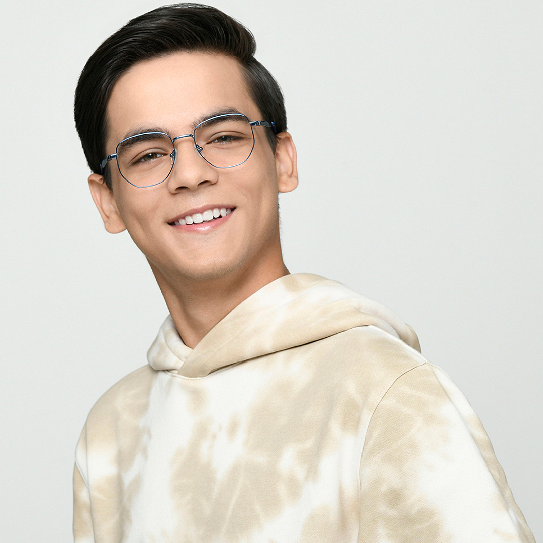 Hooper Online Sky Blue Full Rim Geometric left side