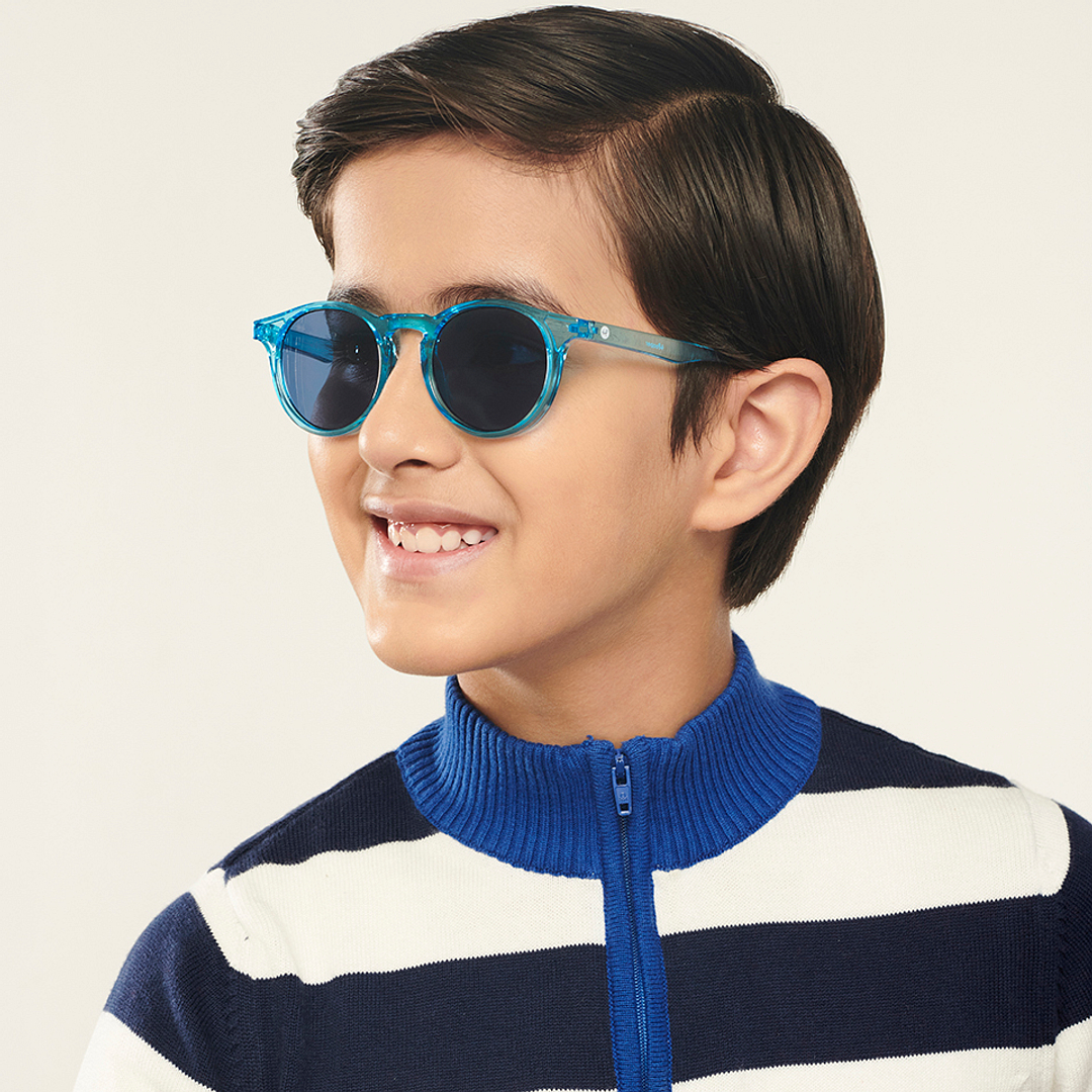 Hooper Blue Transparent Full Rim Round right side