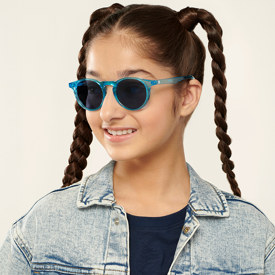 Hooper Blue Transparent Full Rim Round right side