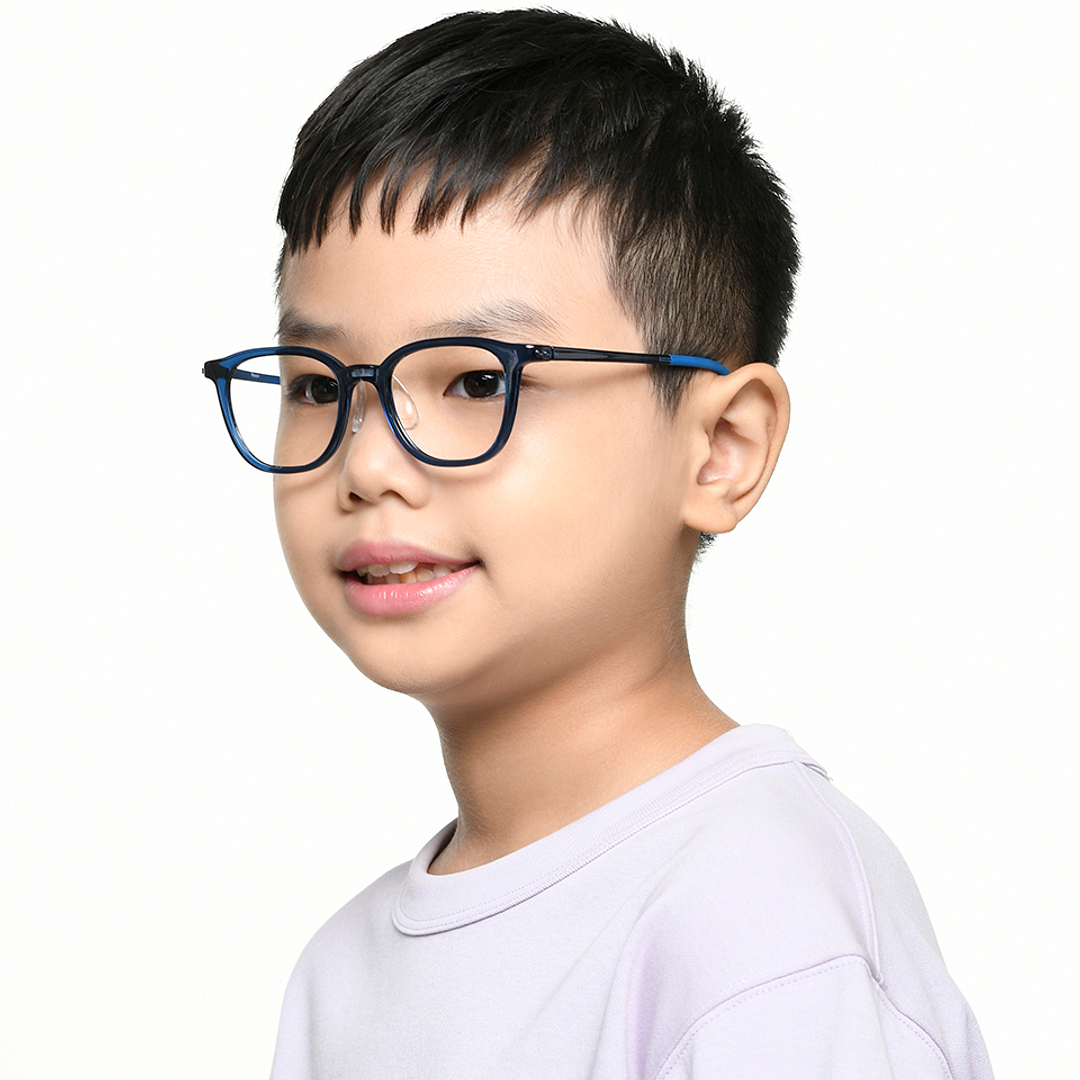 Hooper Sky Blue Full Rim Rectangle left side