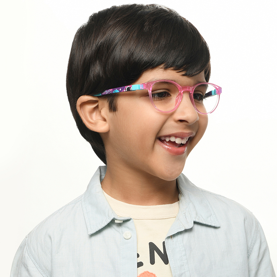 Hooper Online Pink Transparent Full Rim Round left side