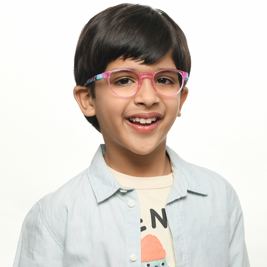 Hooper Online Pink Transparent Full Rim Round right side