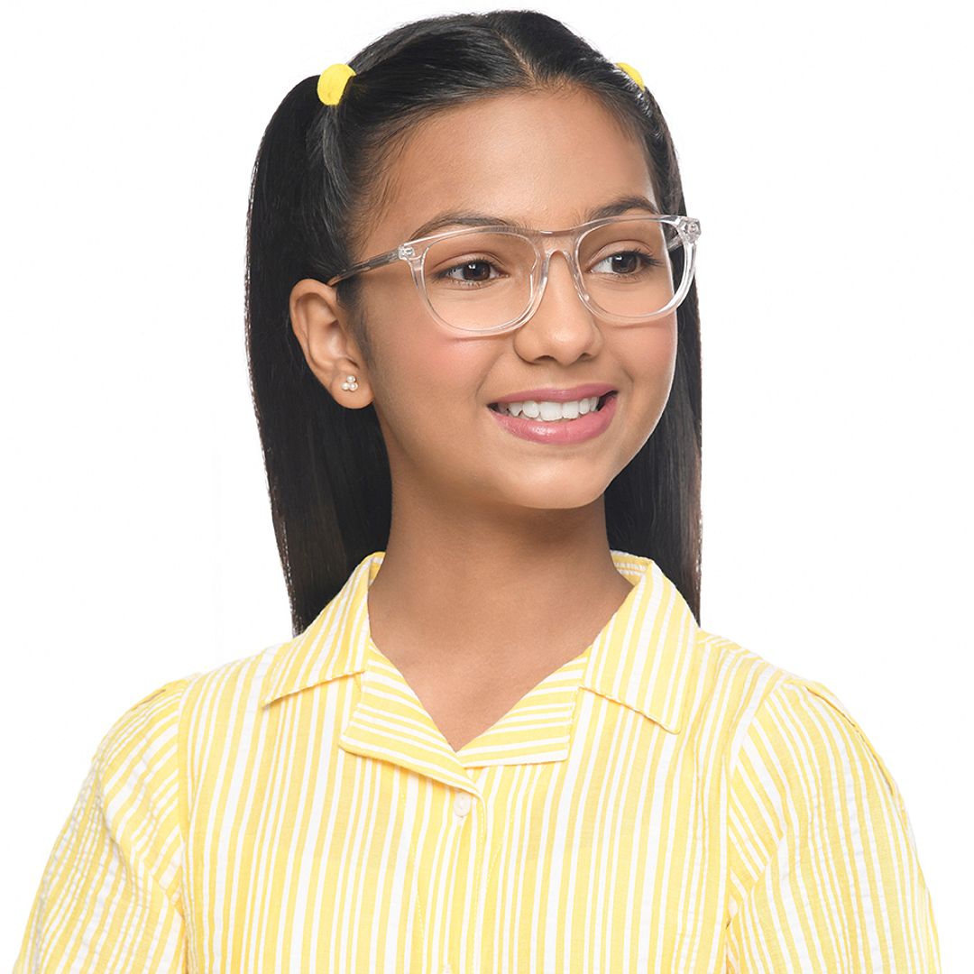 Hooper Crystal Transparent Full Rim Square left side