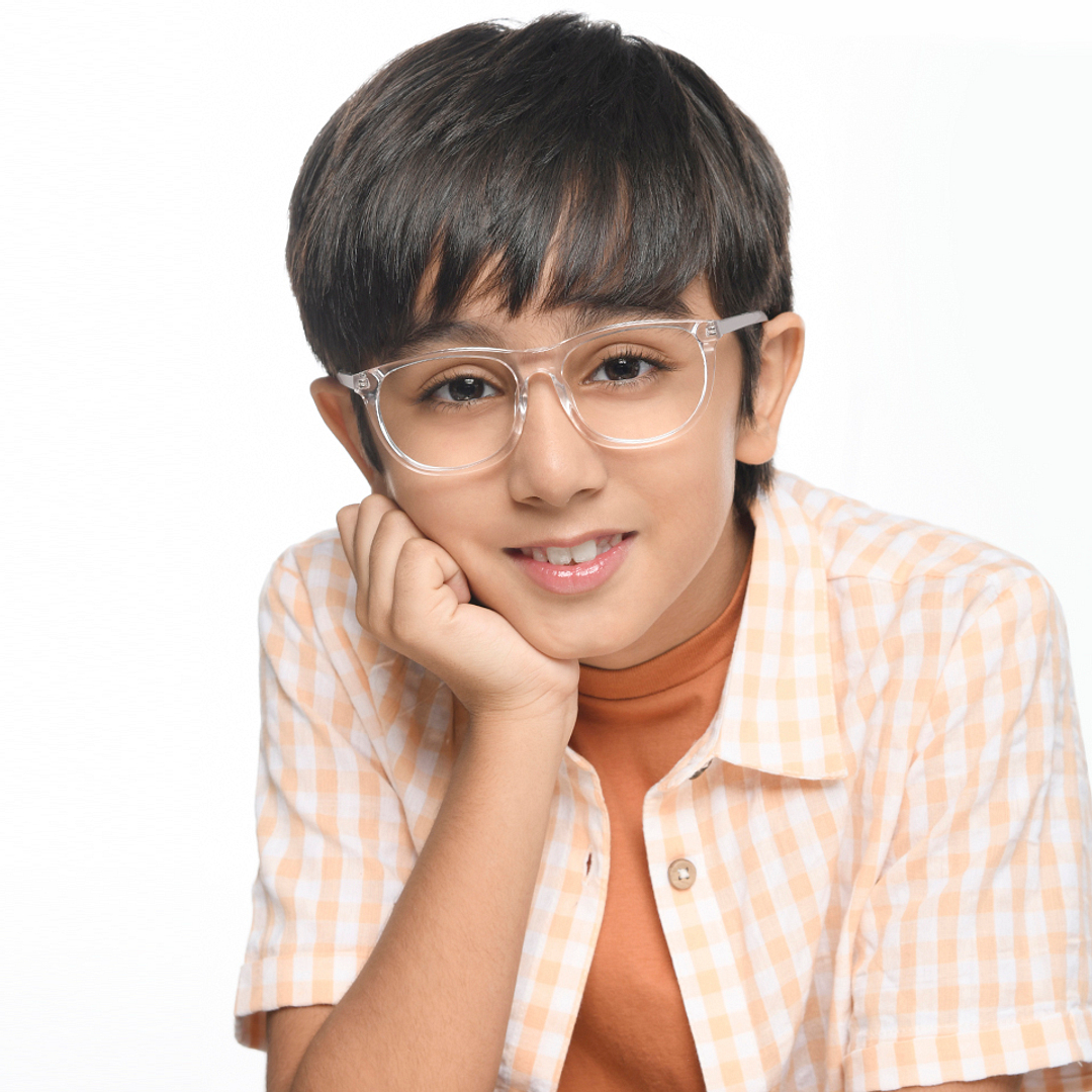 Hooper Crystal Transparent Full Rim Square left side