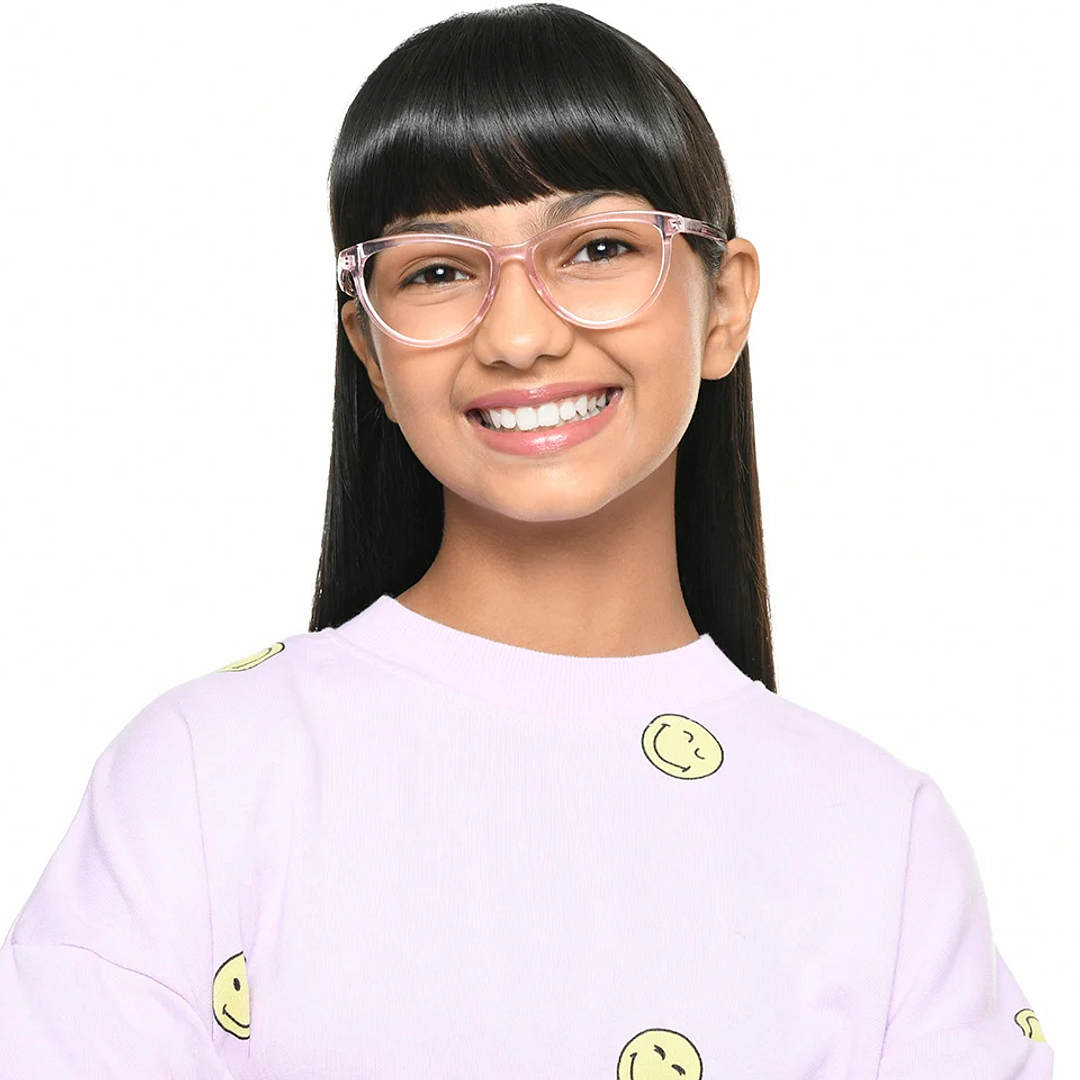 Hooper Pink Transparent Full Rim Cat Eye left side