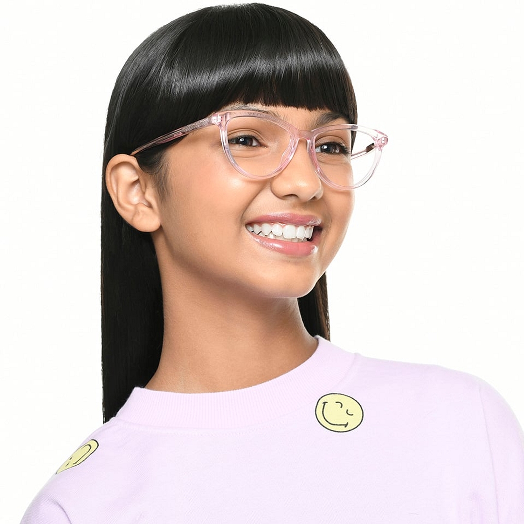 Hooper Pink Transparent Full Rim Cat Eye right side