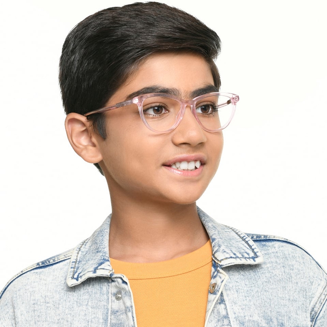 Hooper Pink Transparent Full Rim Cat Eye right side