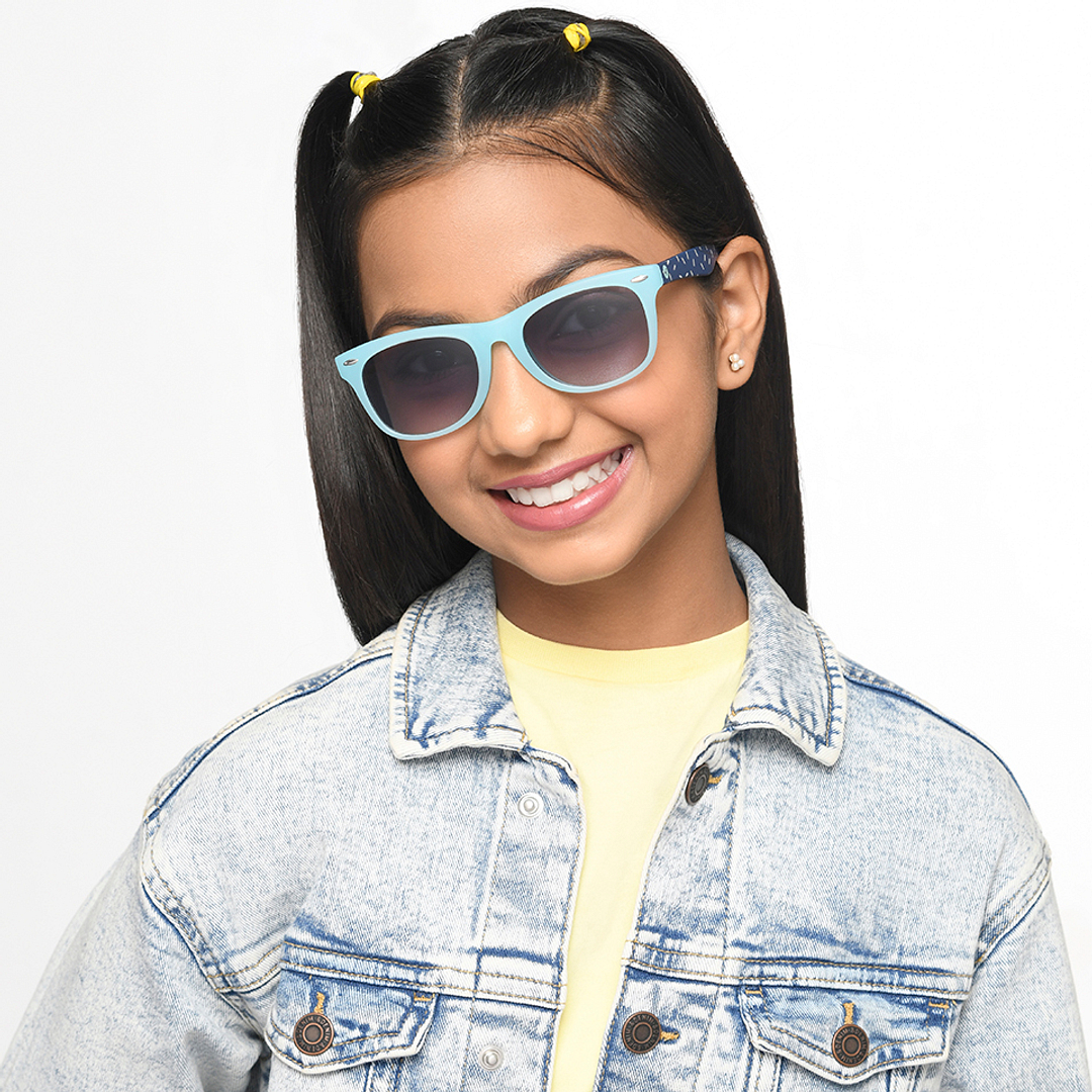 Hooper Sky Blue Full Rim Rectangle left side