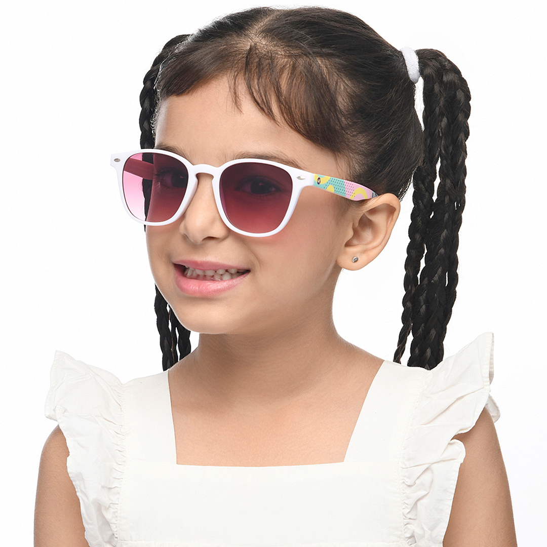 Hooper White Full Rim Square left side