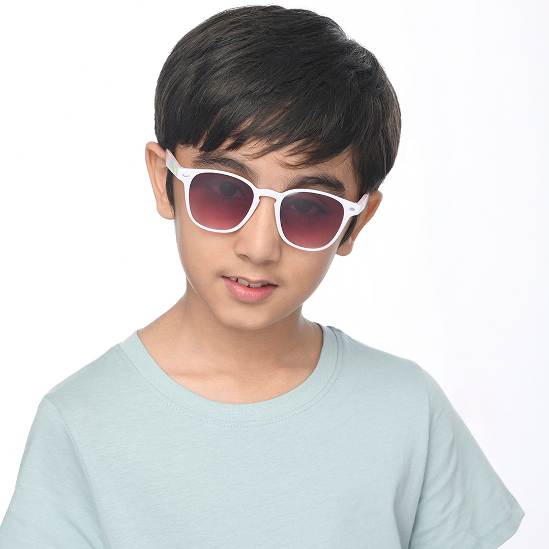 Hooper White Full Rim Square left side