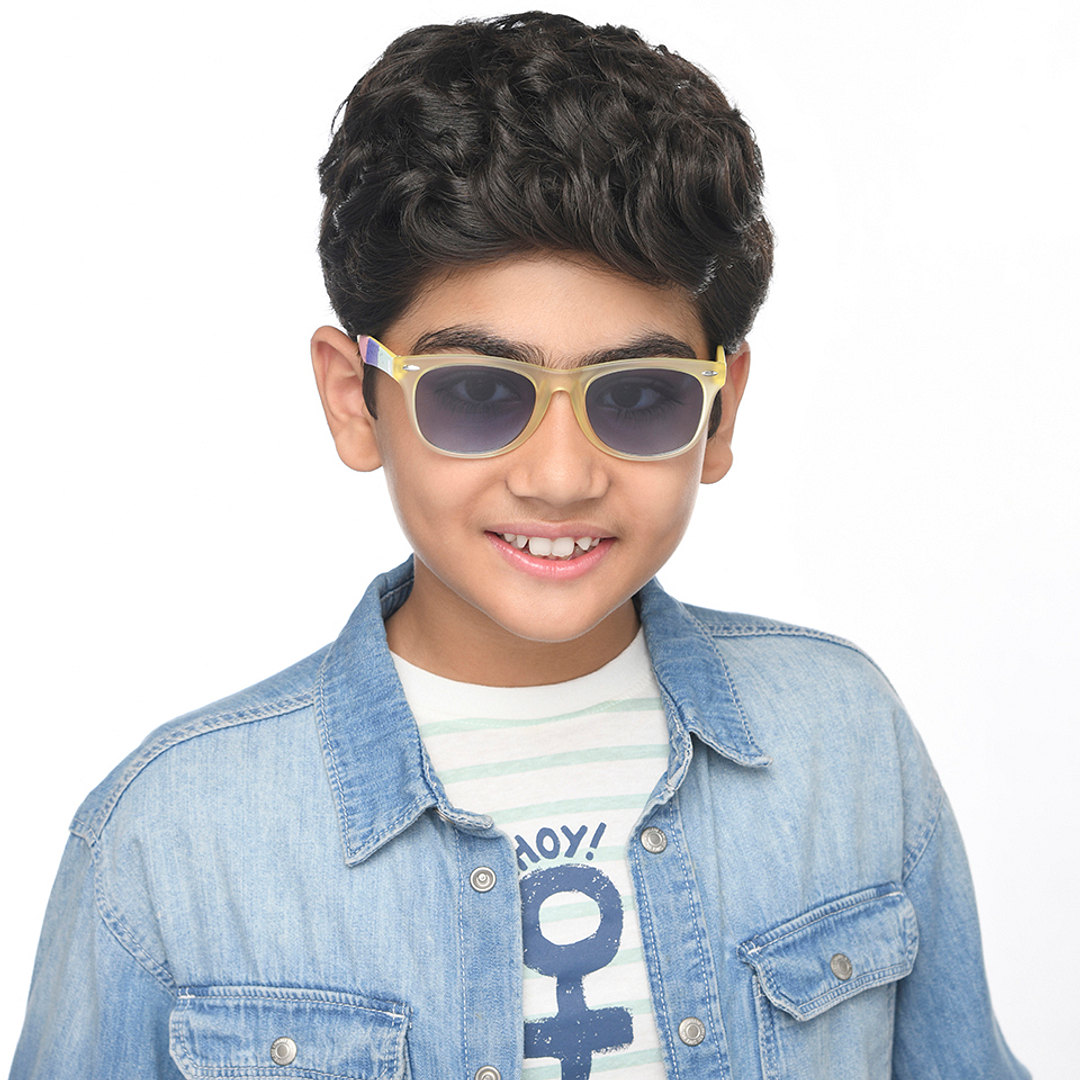 Hooper Yellow Transparent Full Rim Rectangle left side