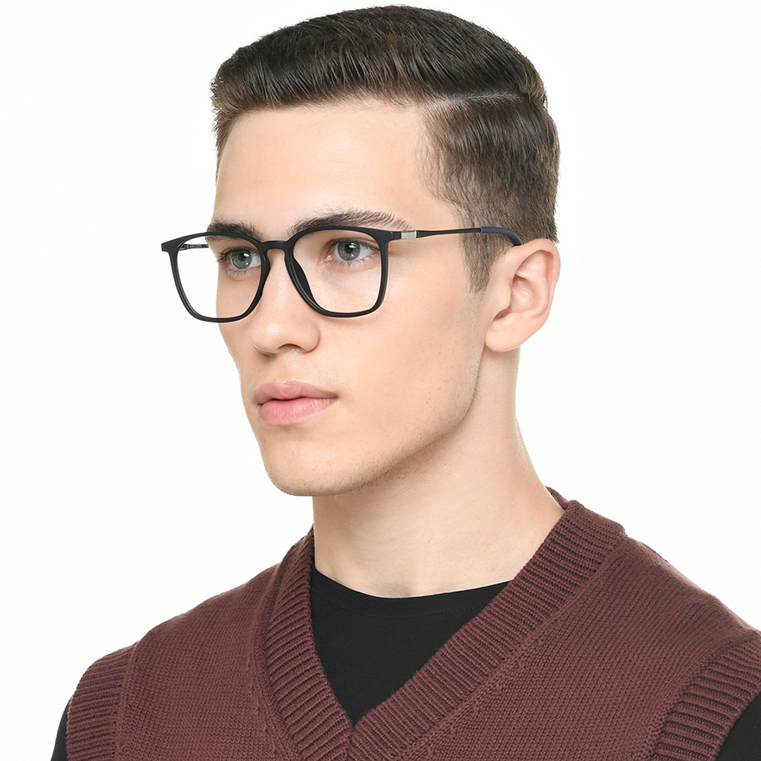 John Jacobs Black Full Rim Square left side