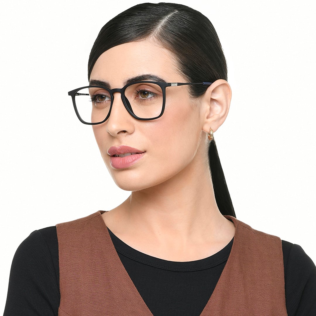 John Jacobs Black Full Rim Square left side