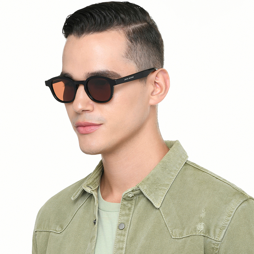 John Jacobs Black Full Rim Round right side