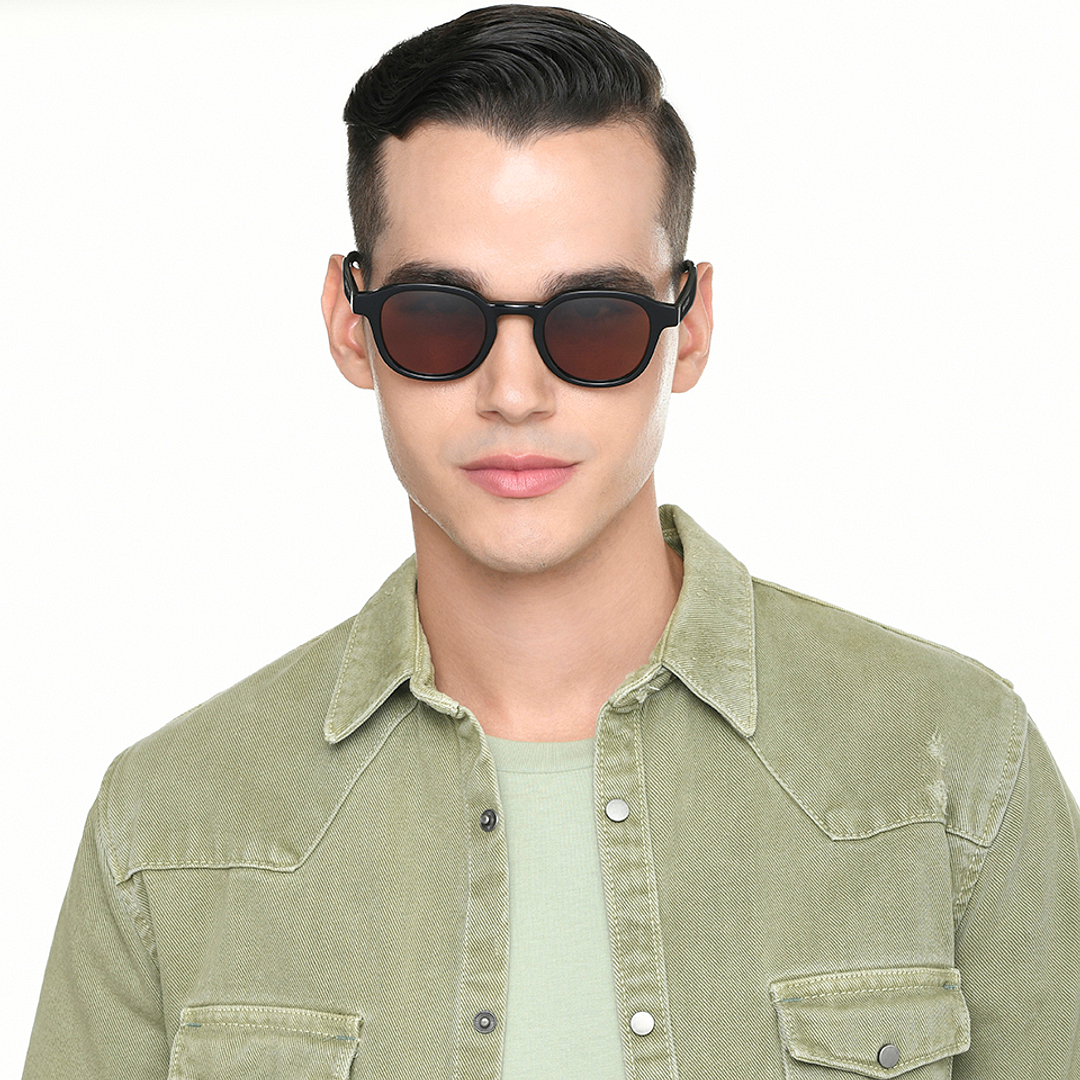 John Jacobs Black Full Rim Round left side