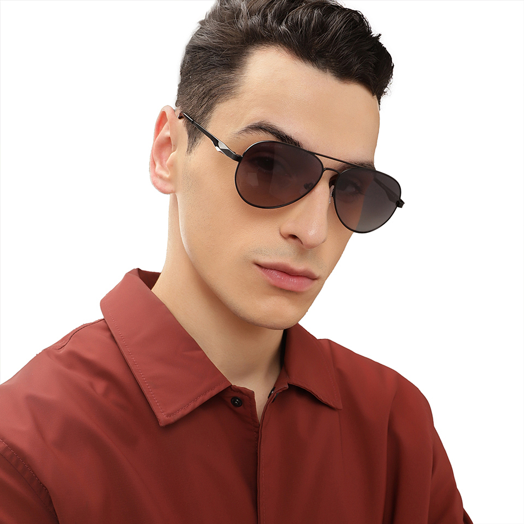 John Jacobs Black Full Rim Aviator right side