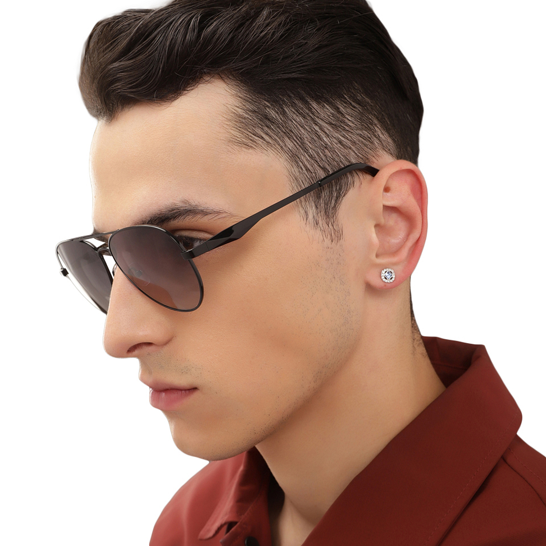 John Jacobs Black Full Rim Aviator left side