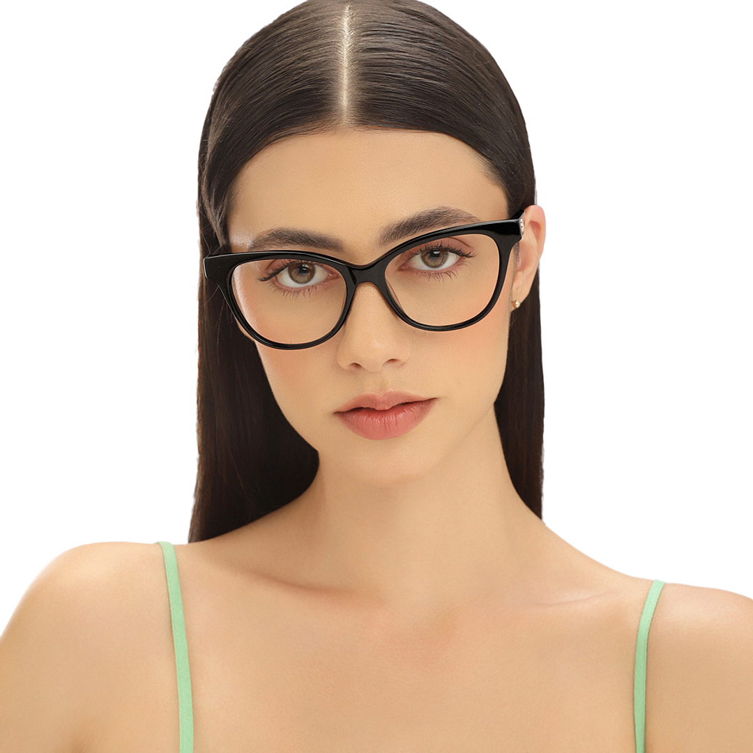 John Jacobs Online Black Full Rim Cat Eye left side