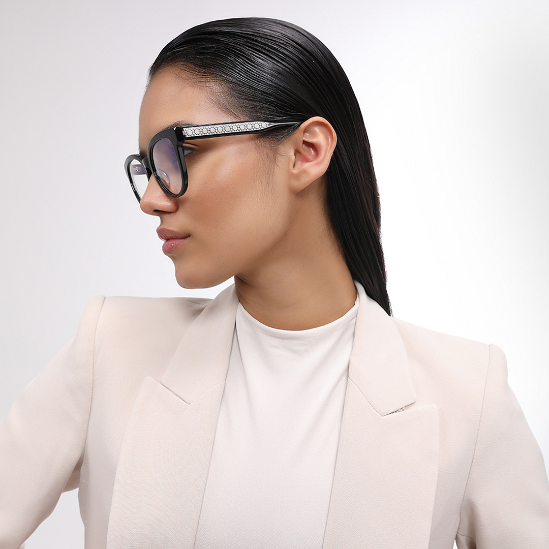 John Jacobs Online Black Full Rim Cat Eye right side