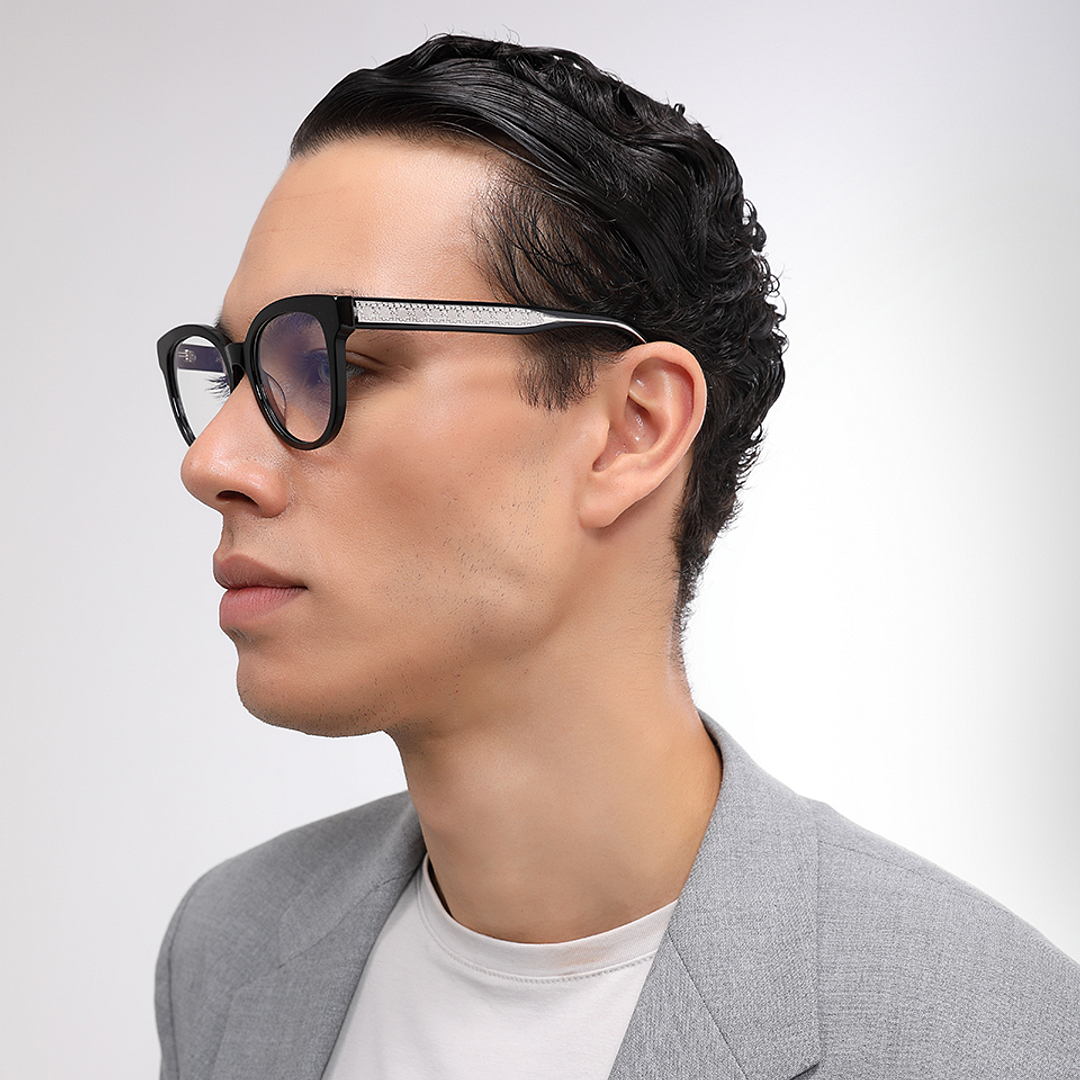 John Jacobs Online Black Full Rim Cat Eye left side