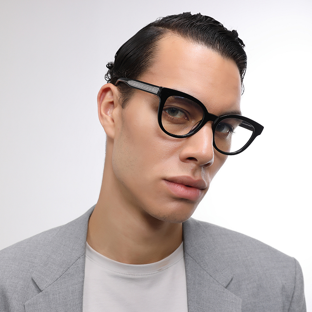 John Jacobs Online Black Full Rim Cat Eye right side