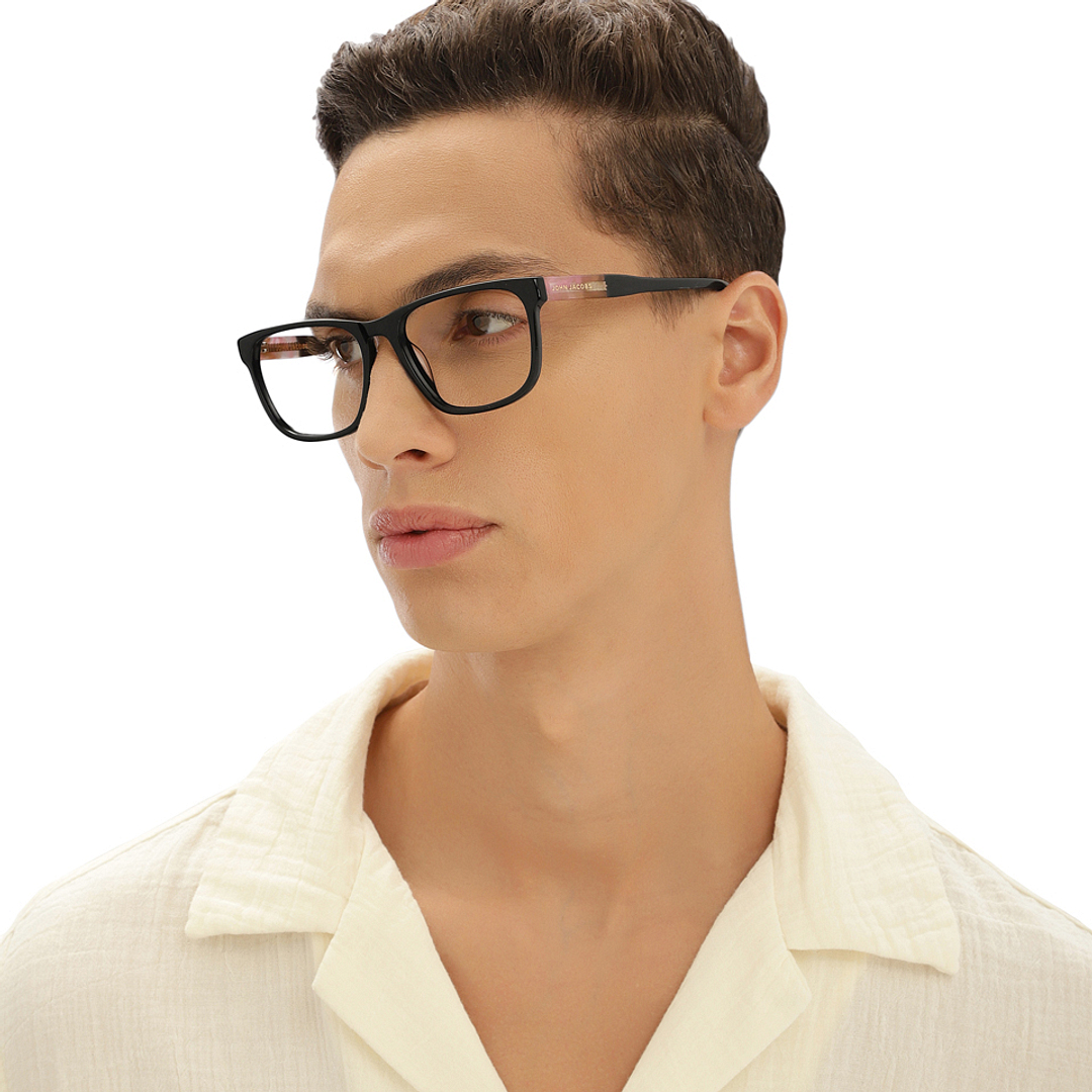 John Jacobs Black Full Rim Square left side