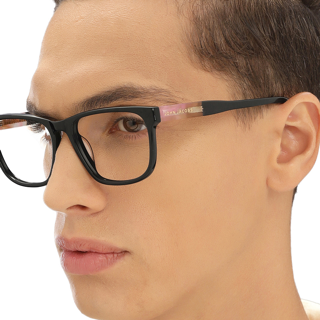 John Jacobs Black Full Rim Square right side