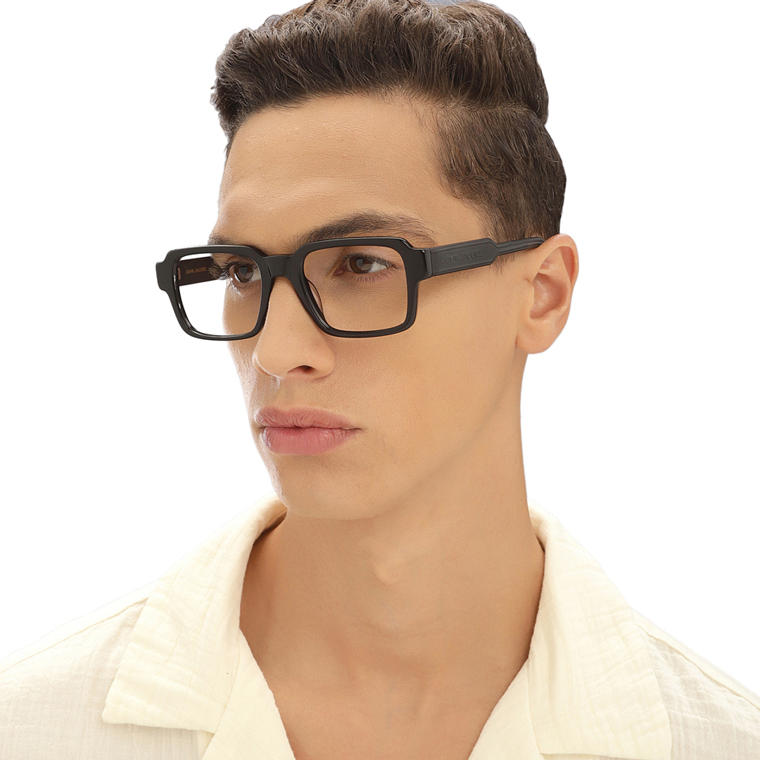 John Jacobs Black Full Rim Square left side