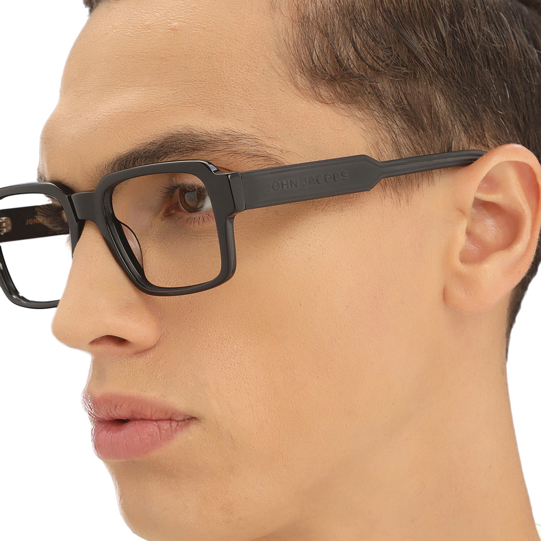 John Jacobs Black Full Rim Square right side