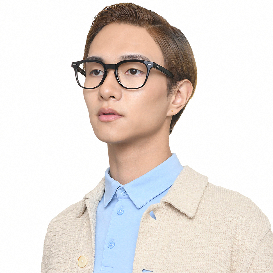 John Jacobs Black Full Rim Square left side