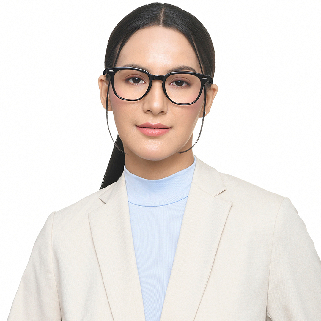 John Jacobs Black Full Rim Square left side