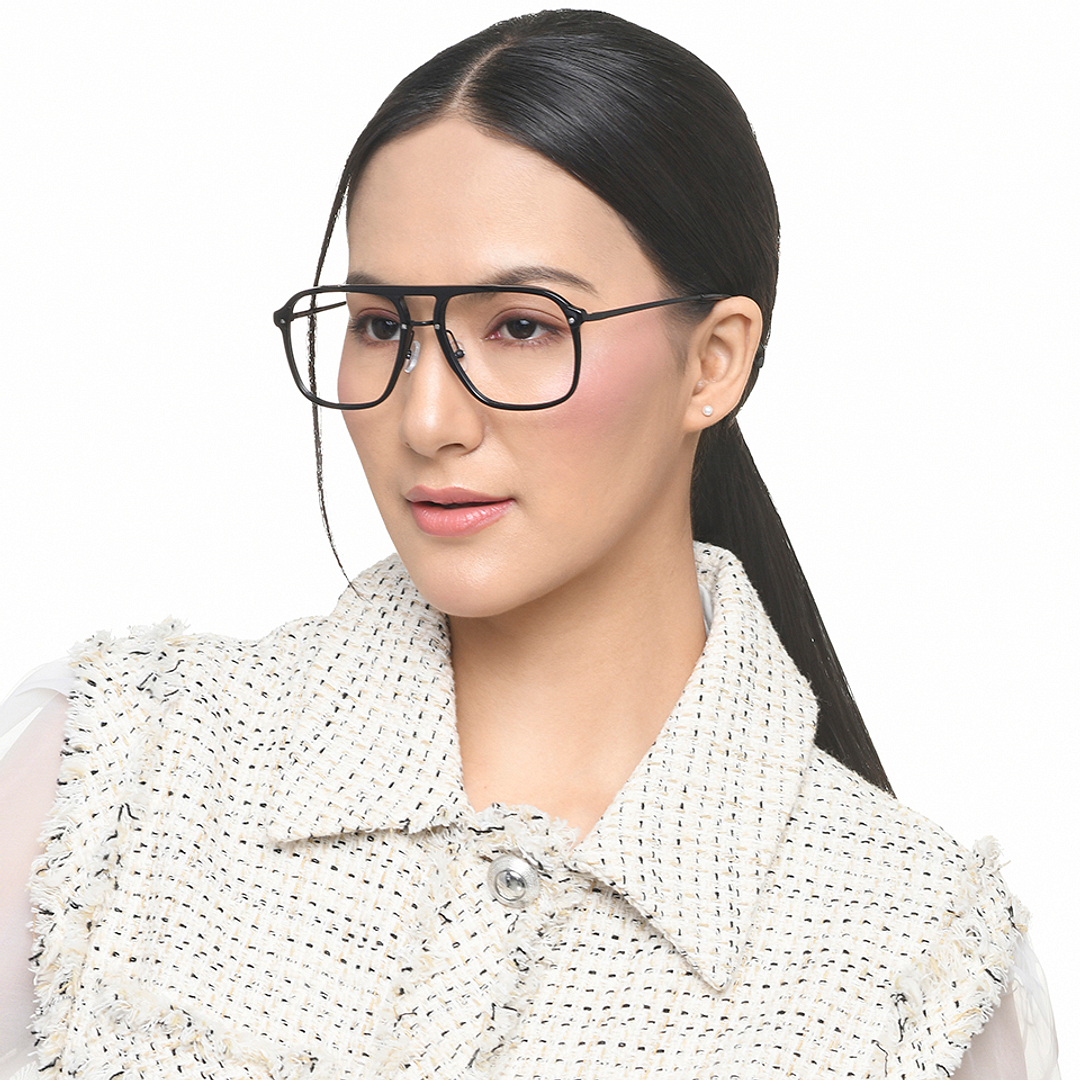 John Jacobs Online Black Full Rim Aviator right side