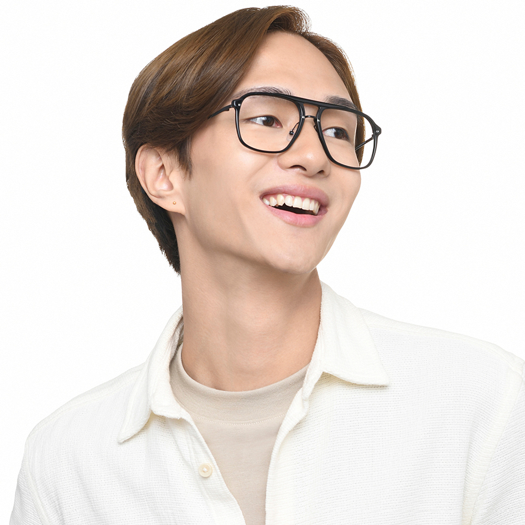 John Jacobs Online Black Full Rim Aviator left side