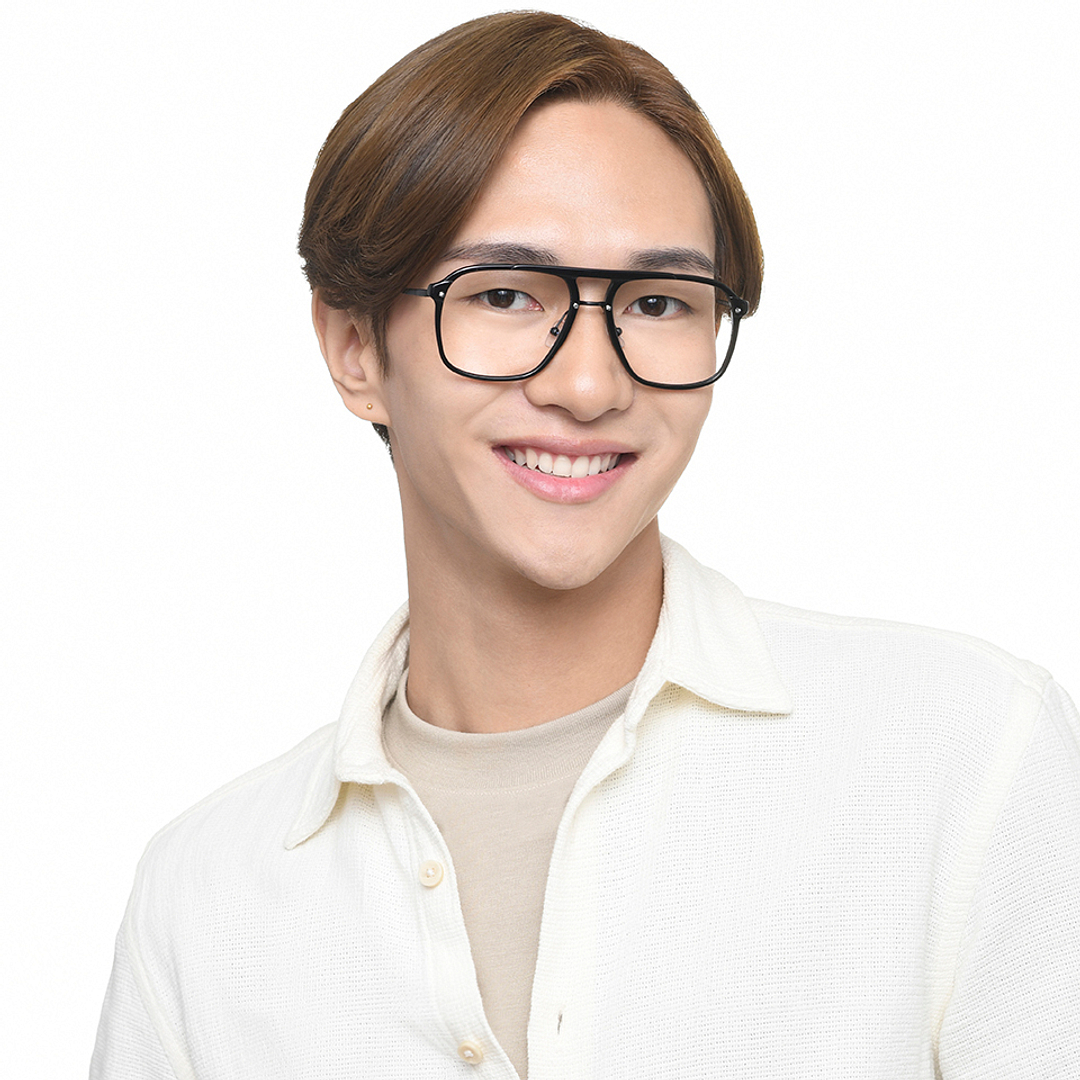 John Jacobs Online Black Full Rim Aviator right side