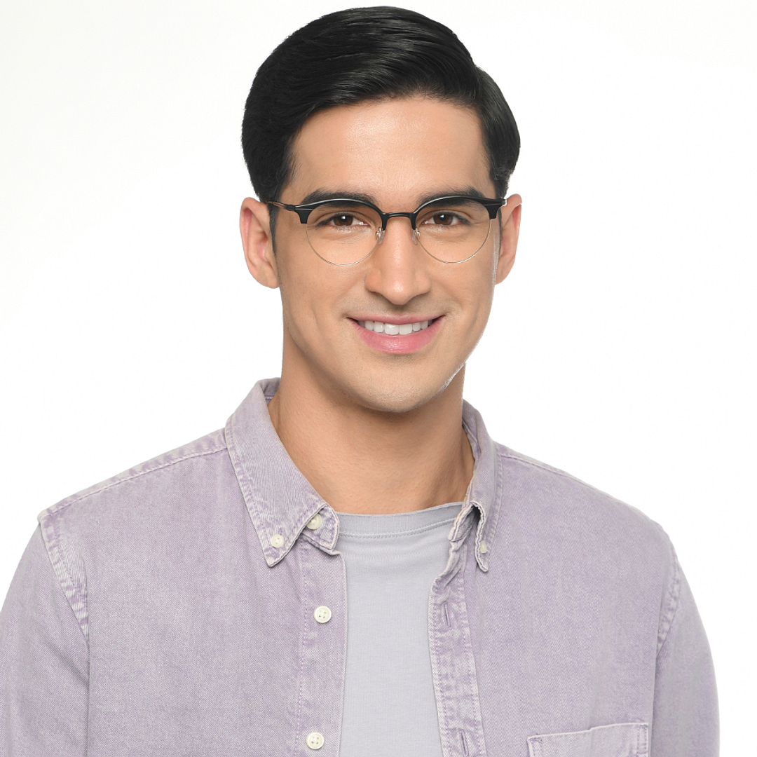 John Jacobs Black Full Rim Oval left side