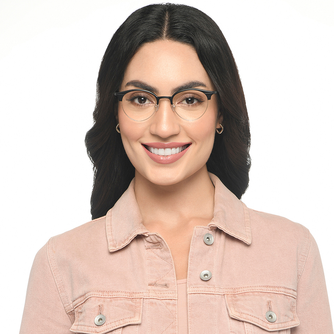 John Jacobs Black Full Rim Oval left side