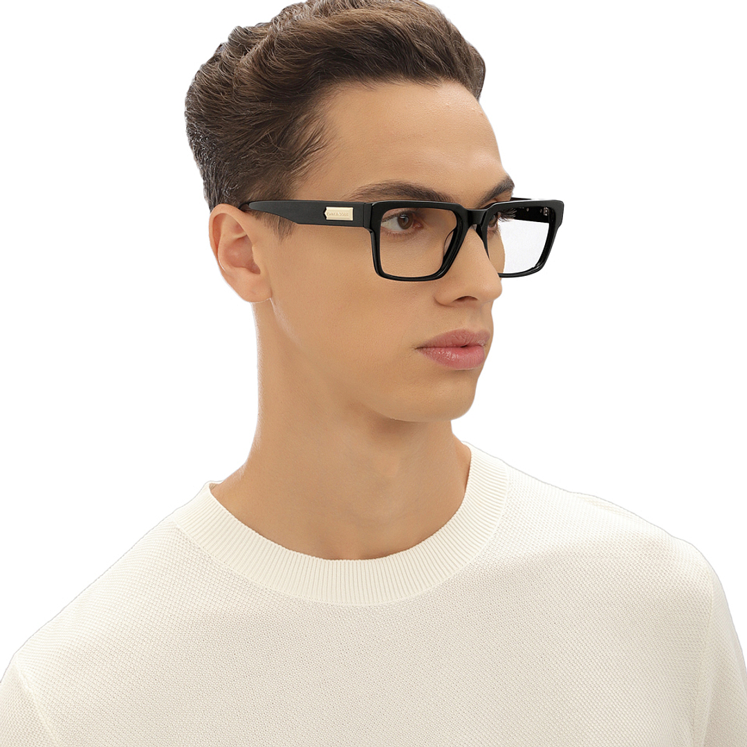 John Jacobs Black Full Rim Square left side