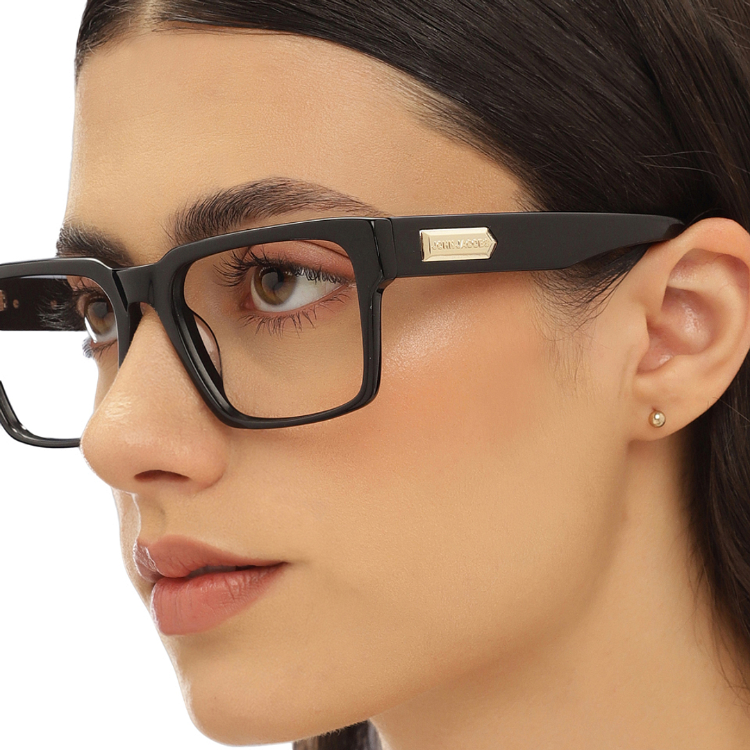 John Jacobs Black Full Rim Square right side