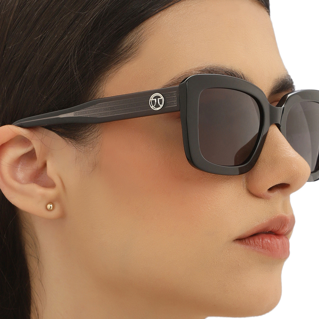 John Jacobs Black Full Rim Rectangle right side