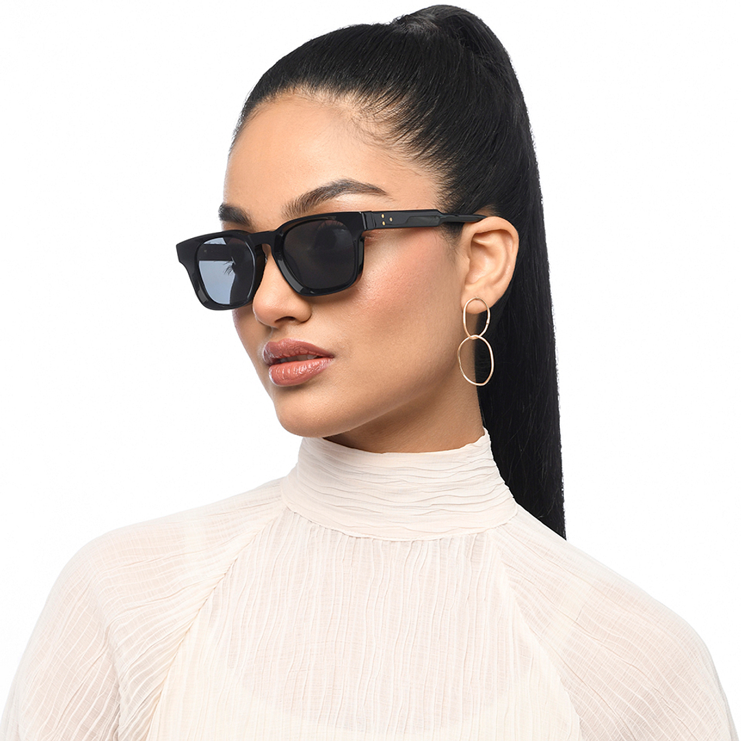 John Jacobs Black Full Rim Square left side