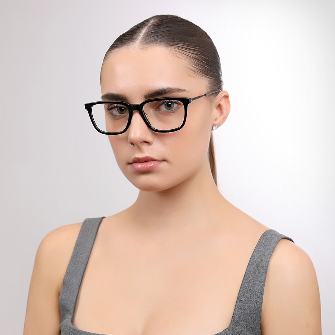 John Jacobs Black Full Rim Cat Eye right side