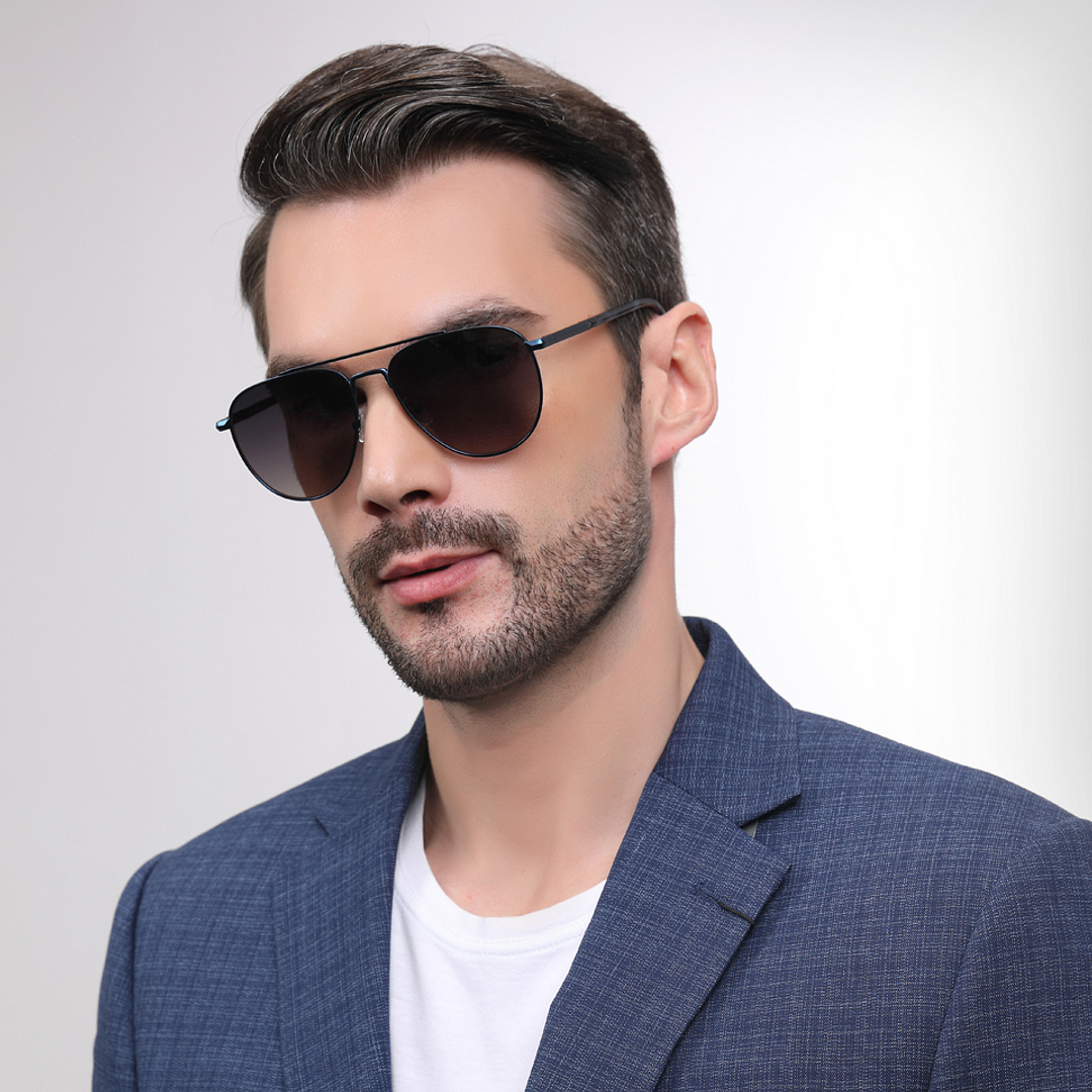 John Jacobs Blue Full Rim Aviator right side