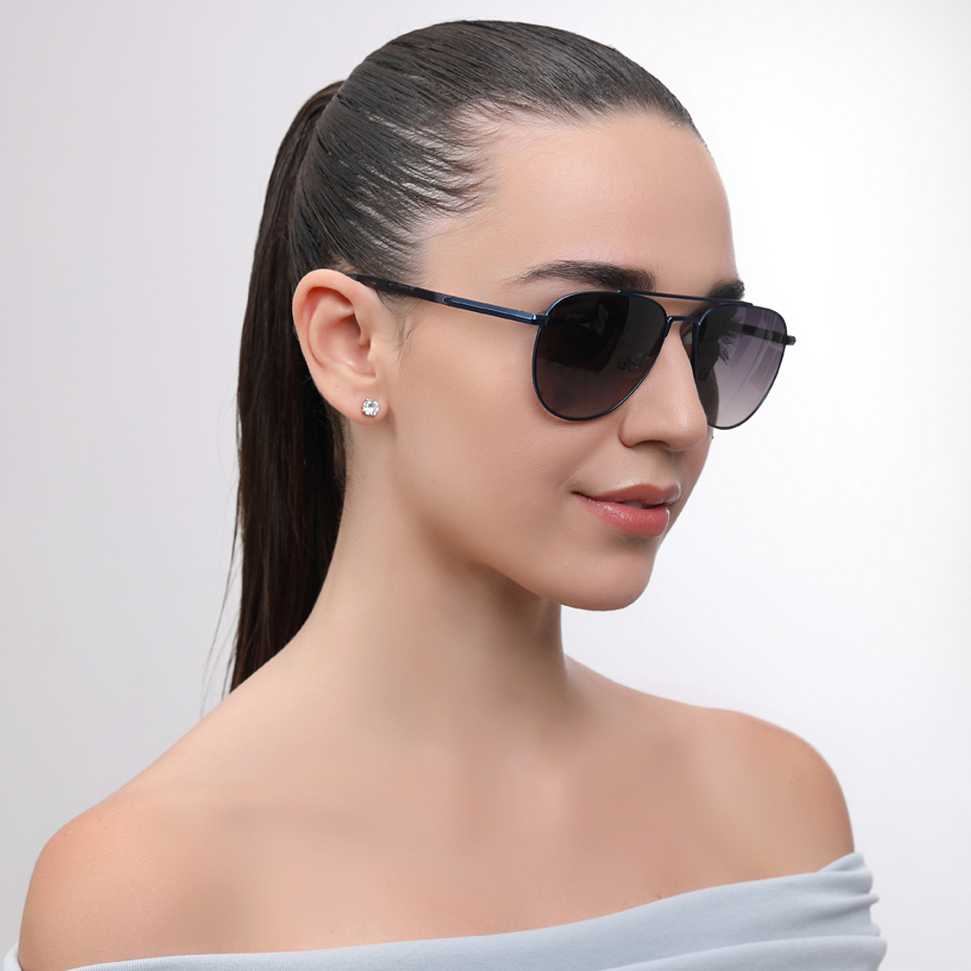 John Jacobs Blue Full Rim Aviator left side