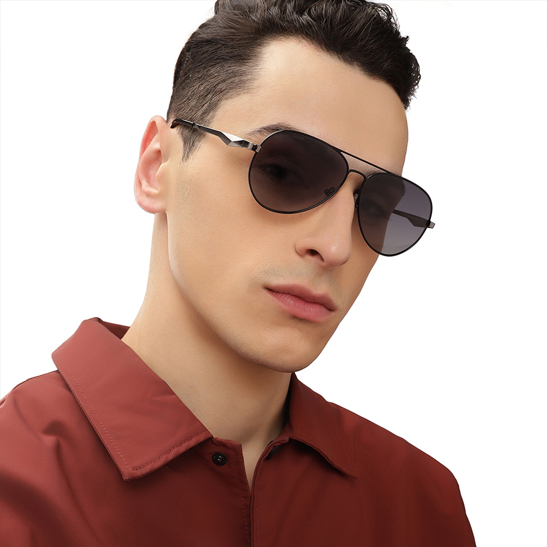 John Jacobs Black Full Rim Aviator right side