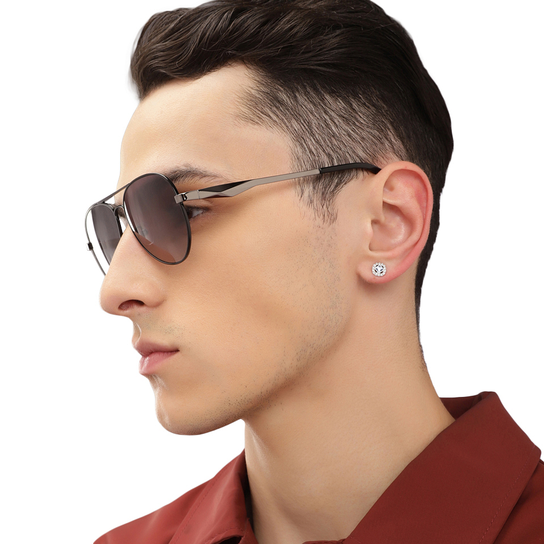 John Jacobs Black Full Rim Aviator left side