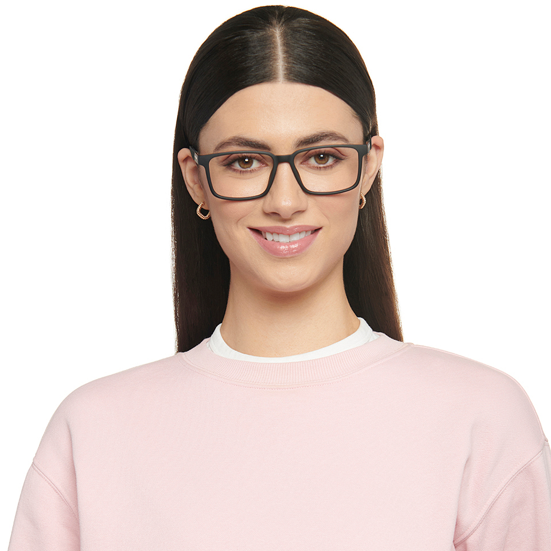 John Jacobs Black Full Rim Rectangle left side